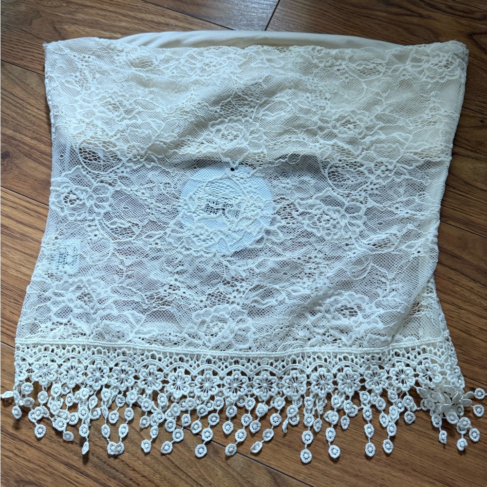 Princess Polly Cream Lace Top